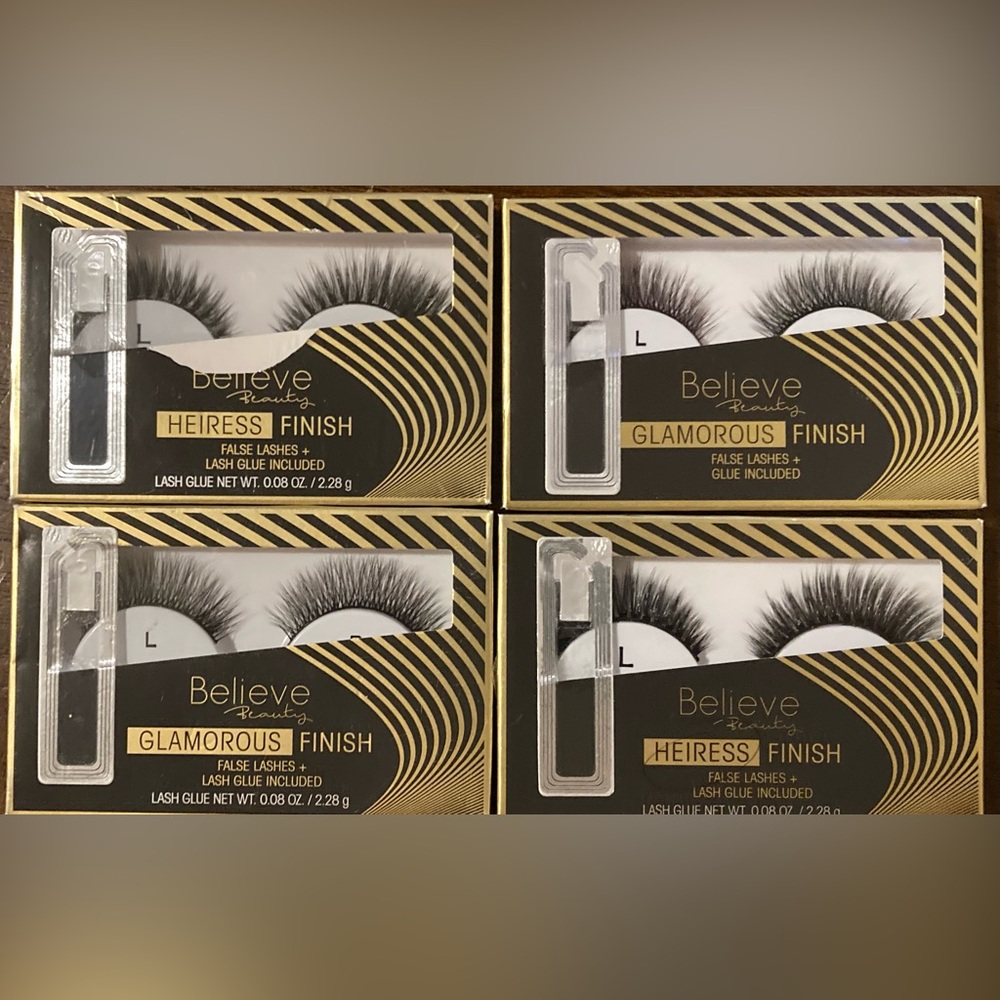 NWT 4 Boxes Believe Beauty Glamorous Finish False Lashes